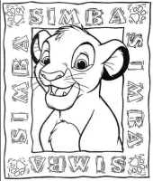 A coloring page of the lion king